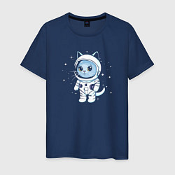 Мужская футболка Котик в космосе