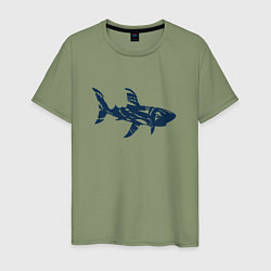Мужская футболка Трайбл акула призрак