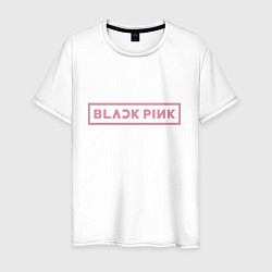 Футболка хлопковая мужская Black pink - logotype - South Korea, цвет: белый