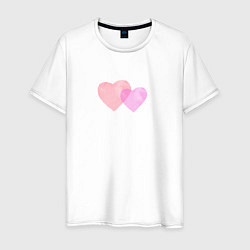 Мужская футболка Два розовых сердца