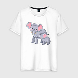 Мужская футболка Elephants family
