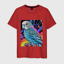 Мужская футболка Волнистый синий попугай