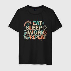 Мужская футболка Eat sleep work repeat