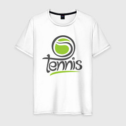Футболка хлопковая мужская Tennis ball, цвет: белый