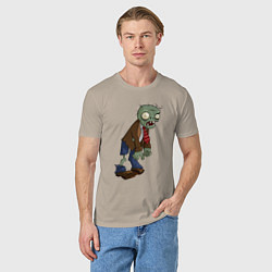Футболка хлопковая мужская Зомби идёт обратно, цвет: миндальный — фото 2