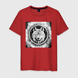 Мужская футболка Мандала-волк