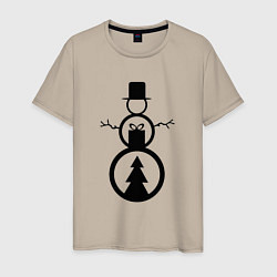 Мужская футболка Креативный новогодний снеговик