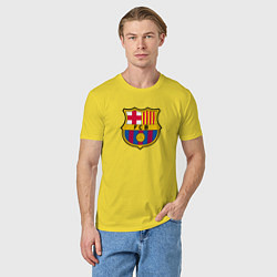 Футболка хлопковая мужская Barcelona fc sport, цвет: желтый — фото 2