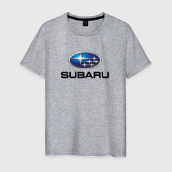 Футболка хлопковая мужская Subaru sport auto, цвет: меланж