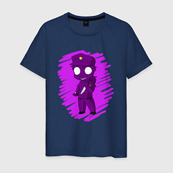 Футболка хлопковая мужская Фиолетовый человек, цвет: тёмно-синий