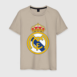 Футболка хлопковая мужская Real madrid fc sport, цвет: миндальный