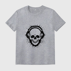 Футболка хлопковая мужская Смеющийся череп, цвет: меланж