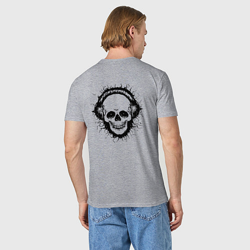 Мужская футболка Смеющийся череп / Меланж – фото 4