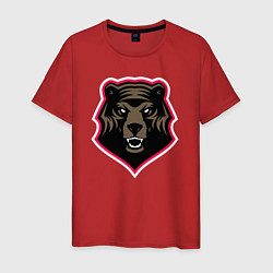 Футболка хлопковая мужская Bear head, цвет: красный