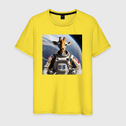 Мужская футболка Жираф астронавт