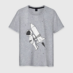 Мужская футболка Полёт на ракете
