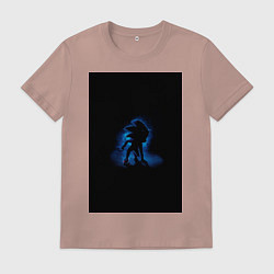 Футболка хлопковая мужская Темный Соник, цвет: пыльно-розовый