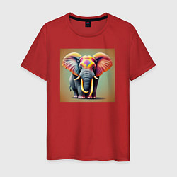 Мужская футболка Слон красочный стиль