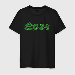 Мужская футболка Зеленый дракон 2024 деревянный