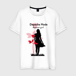 Футболка хлопковая мужская Depeche Mode - Happiest Girl Collage, цвет: белый