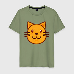 Мужская футболка Оранжевый котик счастлив