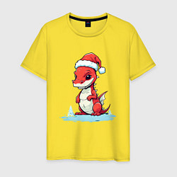 Мужская футболка Красный дракон новогодний
