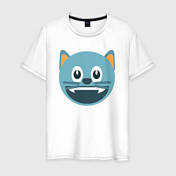 Мужская футболка Голубой котик в восторге