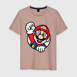 Мужская футболка Марио значок классический