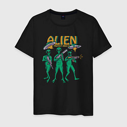 Футболка хлопковая мужская Alien area, цвет: черный