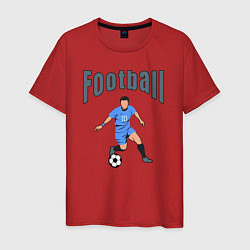 Футболка хлопковая мужская Футболист номер десять, цвет: красный