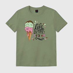 Мужская футболка Life is better with ice cream
