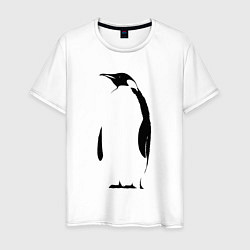 Мужская футболка Пингвин стоит трафарет
