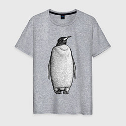 Мужская футболка Пингвин стоит анфас