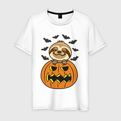Мужская футболка Хэллоуин ленивца
