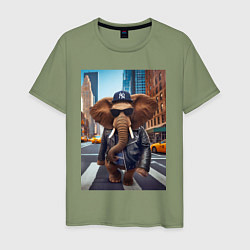Мужская футболка Funny elephant - a New Yorker - ai art