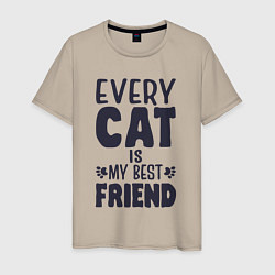 Мужская футболка Every cat is my best friend