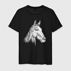 Мужская футболка Голова белой лошади