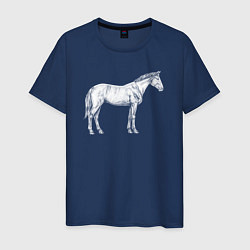 Мужская футболка Белая лошадь сбоку