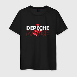 Футболка хлопковая мужская Depeche Mode - Enjoy The Silence red rose, цвет: черный