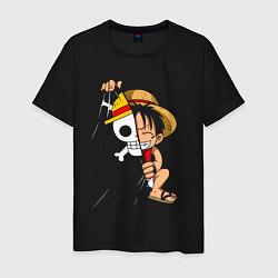 Мужская футболка One Piece Луффи флаг