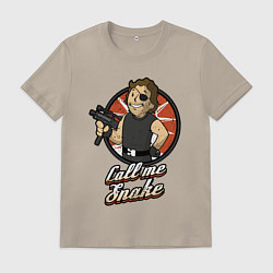 Футболка хлопковая мужская Vault snake, цвет: миндальный