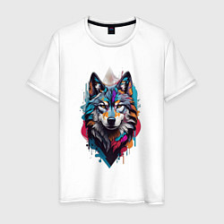 Мужская футболка Волк в стиле Граффити