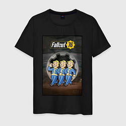 Футболка хлопковая мужская Fallaut - vault boys, цвет: черный