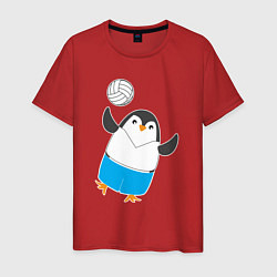 Мужская футболка Пингвин волейболист