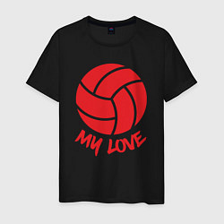 Футболка хлопковая мужская Volleyball my love, цвет: черный