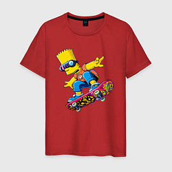 Мужская футболка Bart Simpson on a skateboard - extreme