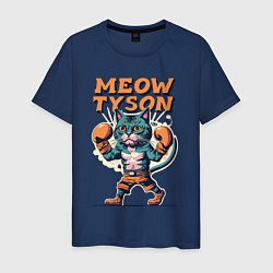 Мужская футболка Мяу Тайсон - кот боксер