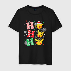 Мужская футболка Pikachu ho ho ho