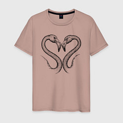 Мужская футболка Фламинго сердечко