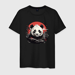 Мужская футболка Панда с красным солнцем
